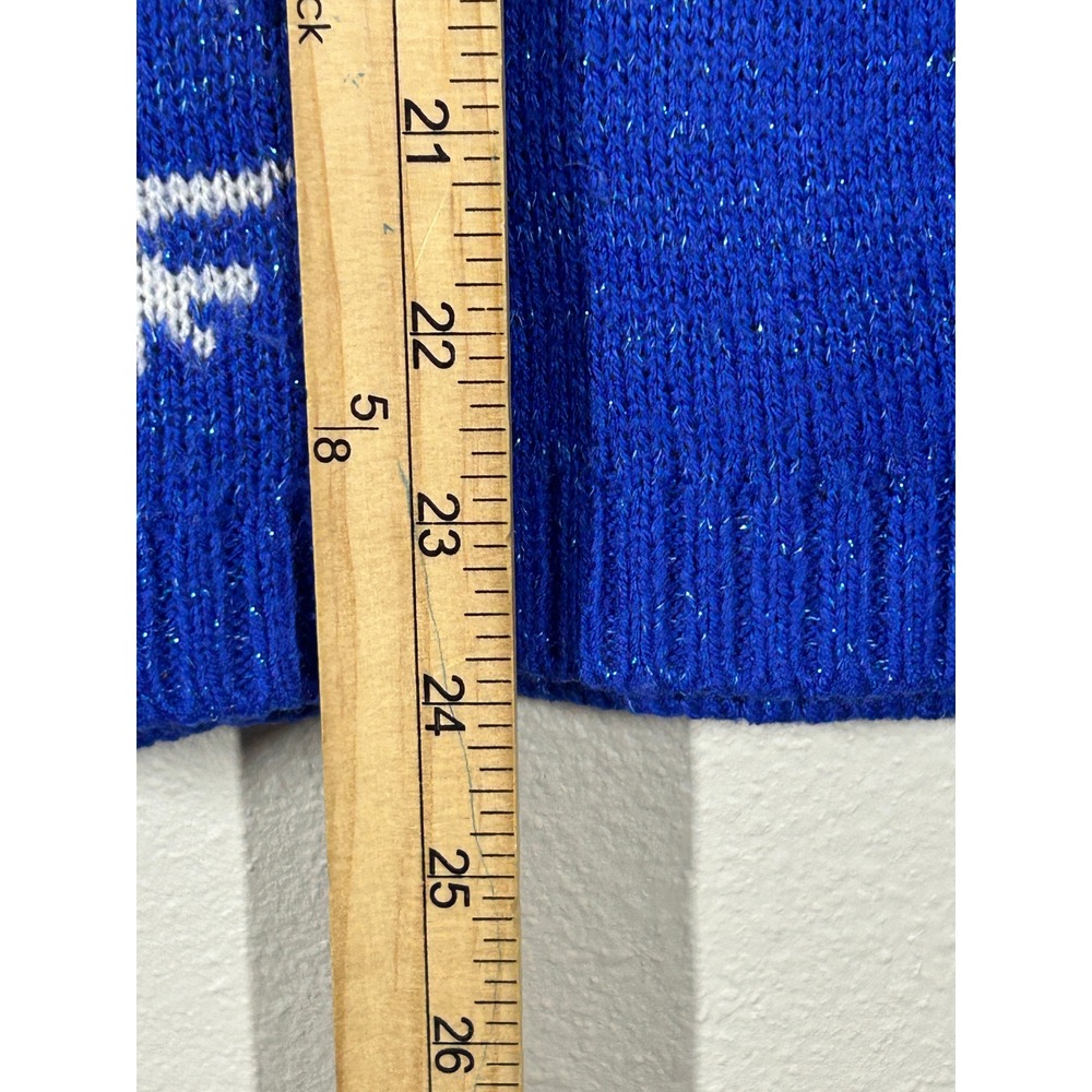 Isabella's Closet Blue Happy Howlidays Dachshund Sparkle Sweater Large - Picture 8 of 12